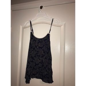 Indie/Floral Print Spaghetti Strap Tank Top/Blouse